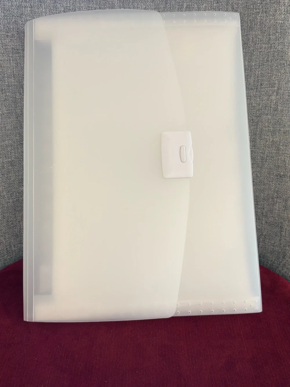 Pre Own Clear Poly Expanding Accordion File Organizer with Tabs& Closure-13”x10”